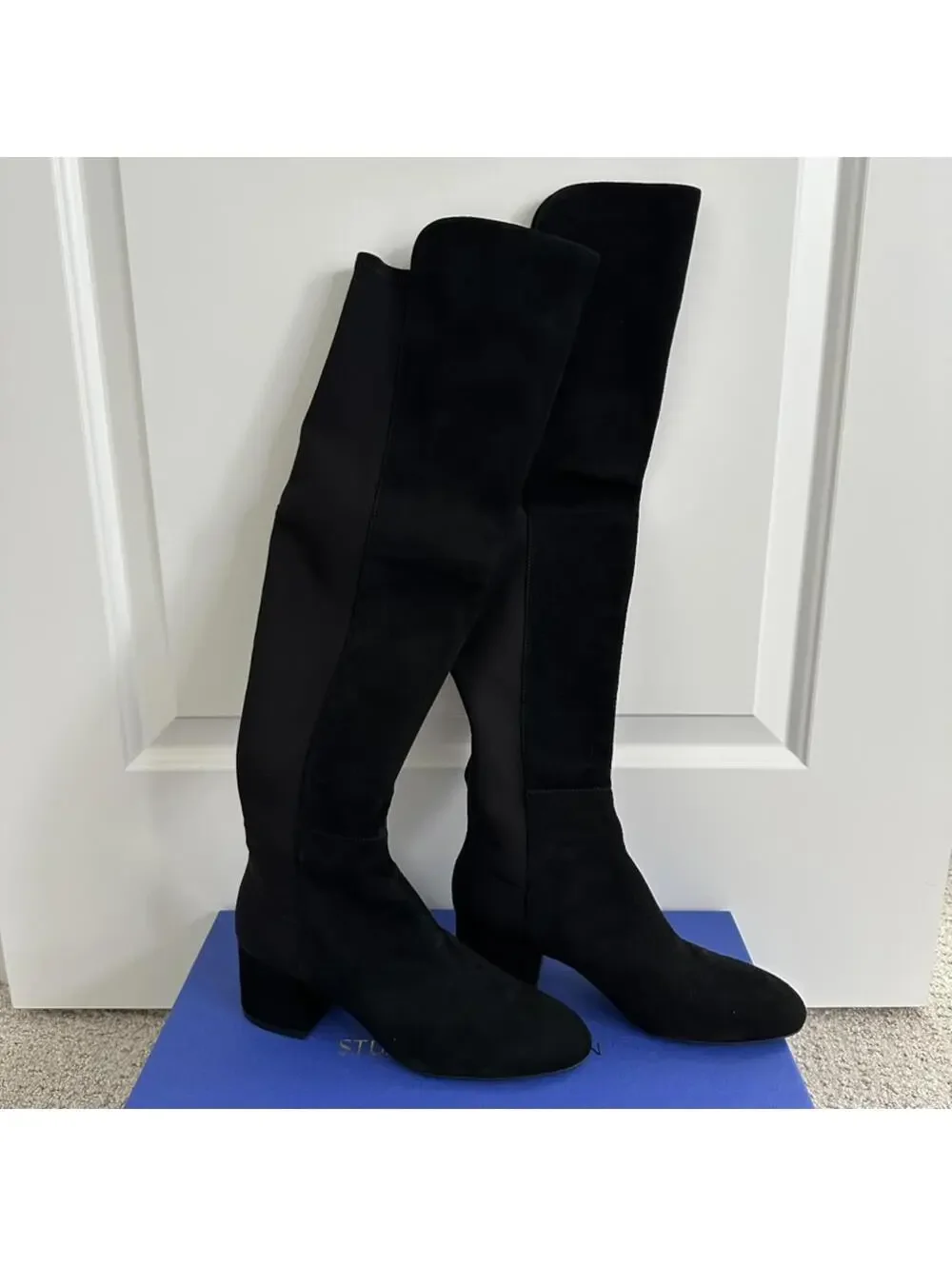 Stuart Weitzman 5050 Flareblock Boot Black NIB Size 6.5